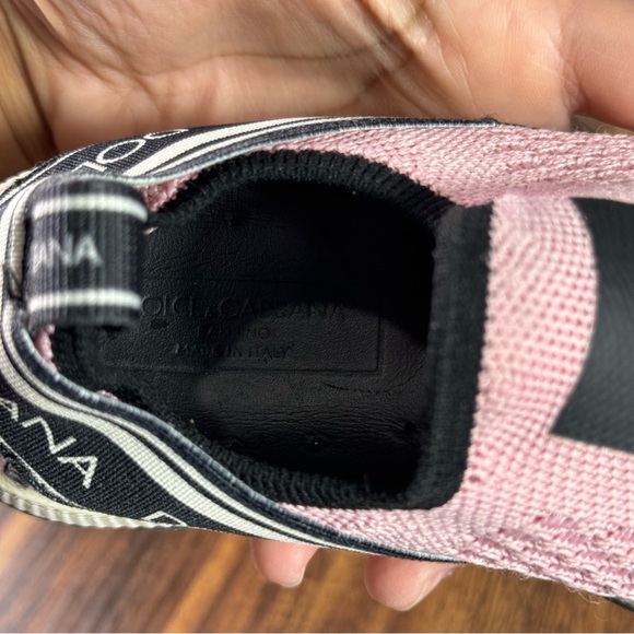 DOLCE & GABBANA KIDS SORRENTO SNEAKERS ROSA-BIANCO - Picture 10 of 11